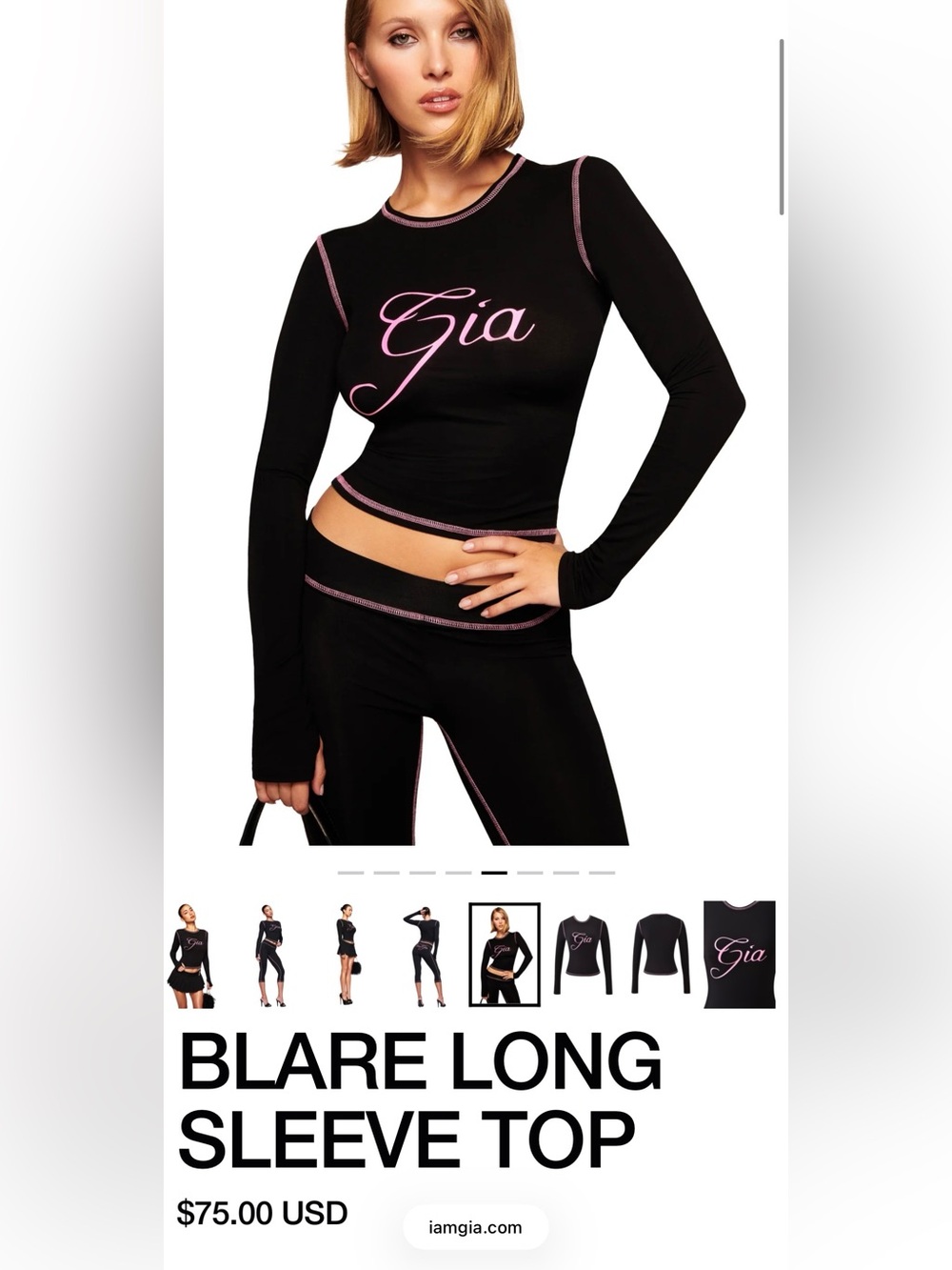 I.AM.GIA Blare Long Sleeve Top (XS) & Capri Pant (XXS) Set NWT - Picture 5 of 13